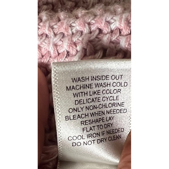 Leo & Nicole Women's Sweater Small Pink Linen Blend Loose Knit Long Sleeve Top - Picture 9 of 9